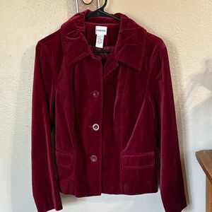 Chico's Burgundy Velvet Blazer